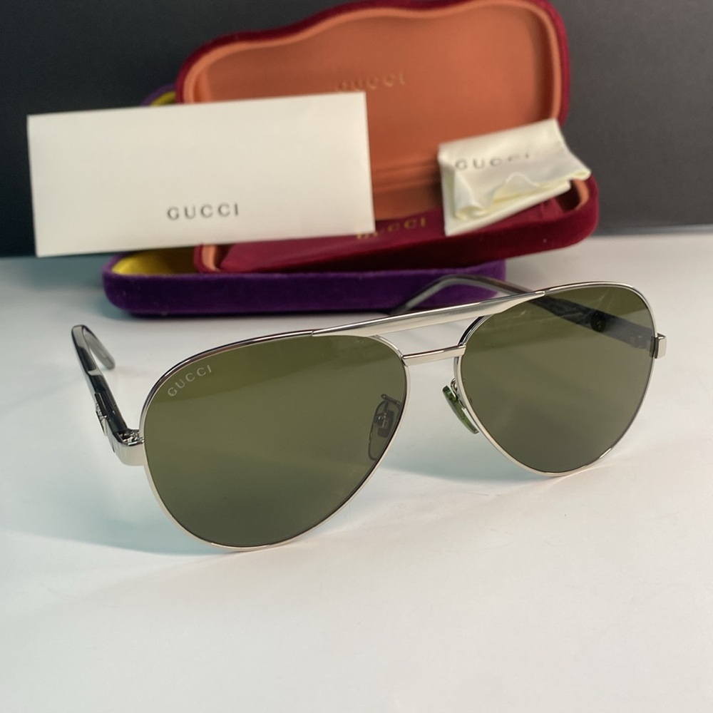 New Authentic GG1163s 002 aviator Gucci sunglass